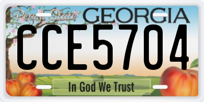 GA license plate CCE5704