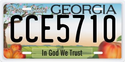 GA license plate CCE5710