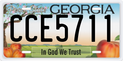 GA license plate CCE5711