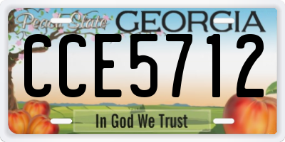 GA license plate CCE5712