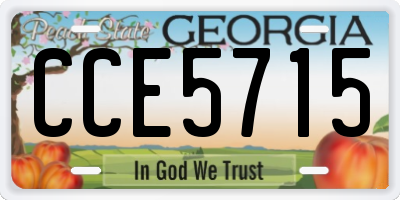 GA license plate CCE5715