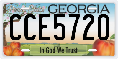 GA license plate CCE5720