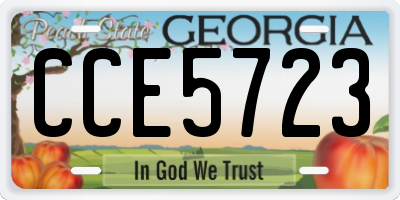 GA license plate CCE5723