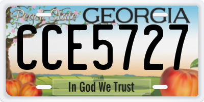 GA license plate CCE5727