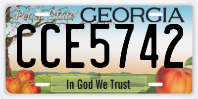 GA license plate CCE5742