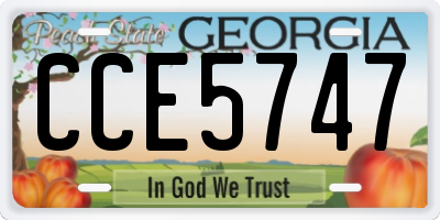 GA license plate CCE5747