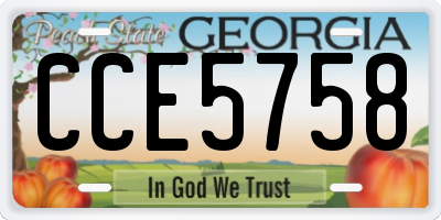 GA license plate CCE5758