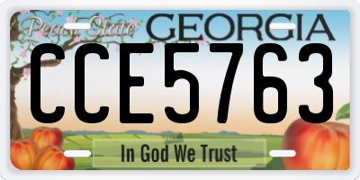 GA license plate CCE5763
