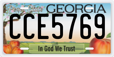 GA license plate CCE5769