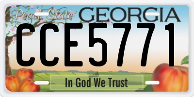 GA license plate CCE5771