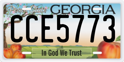 GA license plate CCE5773
