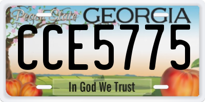 GA license plate CCE5775