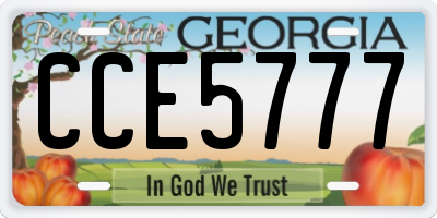 GA license plate CCE5777