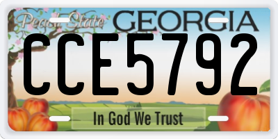 GA license plate CCE5792