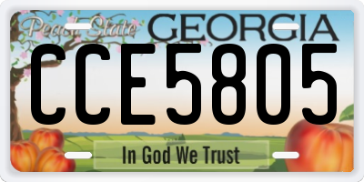 GA license plate CCE5805