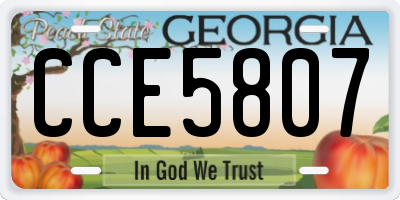 GA license plate CCE5807
