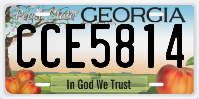 GA license plate CCE5814