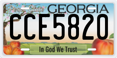 GA license plate CCE5820