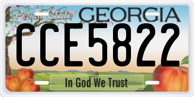 GA license plate CCE5822