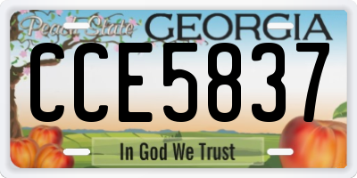 GA license plate CCE5837