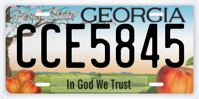 GA license plate CCE5845
