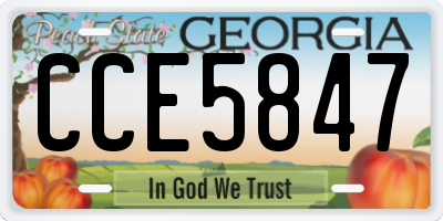 GA license plate CCE5847