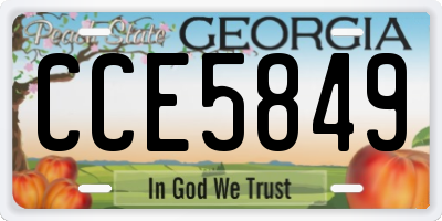 GA license plate CCE5849