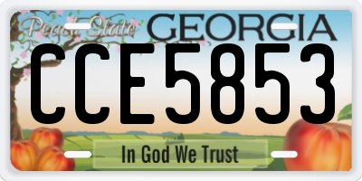 GA license plate CCE5853