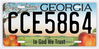 GA license plate CCE5864