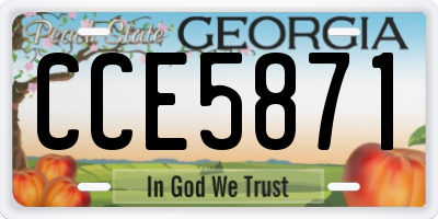 GA license plate CCE5871