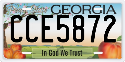 GA license plate CCE5872