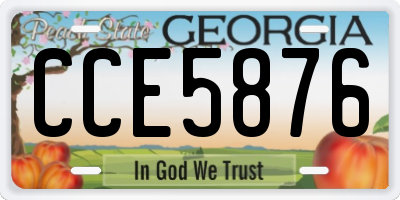 GA license plate CCE5876