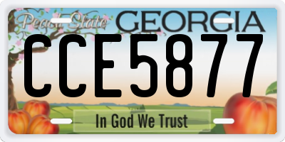 GA license plate CCE5877