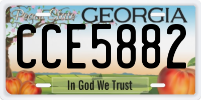 GA license plate CCE5882