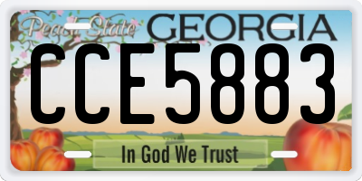 GA license plate CCE5883