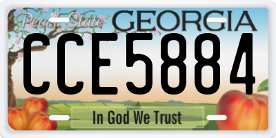 GA license plate CCE5884