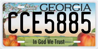 GA license plate CCE5885
