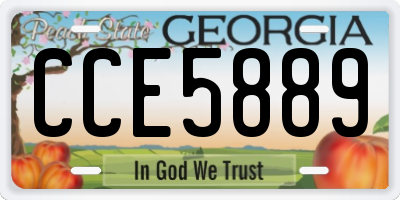 GA license plate CCE5889