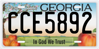 GA license plate CCE5892