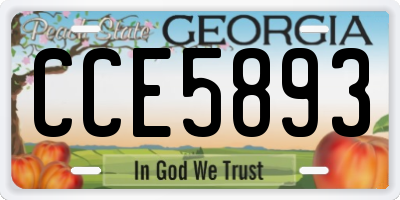 GA license plate CCE5893