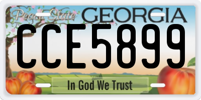 GA license plate CCE5899