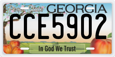GA license plate CCE5902