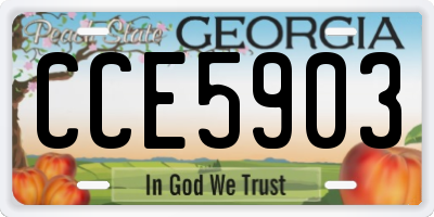 GA license plate CCE5903