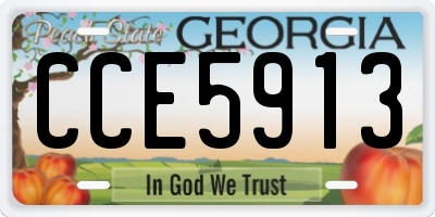 GA license plate CCE5913