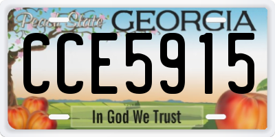 GA license plate CCE5915