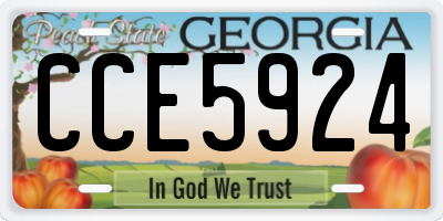 GA license plate CCE5924