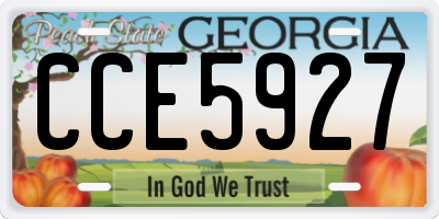 GA license plate CCE5927