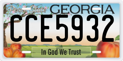 GA license plate CCE5932