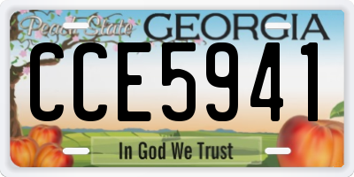 GA license plate CCE5941