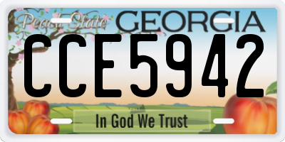 GA license plate CCE5942